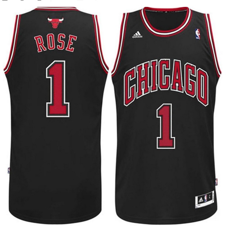 Men Chicago Bulls #1 Rose black NBA 2025 jersey